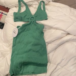 PRINCESS POLLY GREEN CUT OUT DRESS NEW WITH TAGS